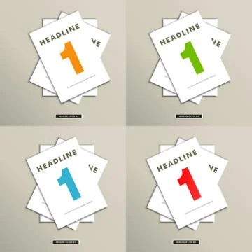 Set of brochures with number on title page Stock Illustration
