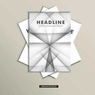 Set of brochures with simple lines on covers Stock Illustration