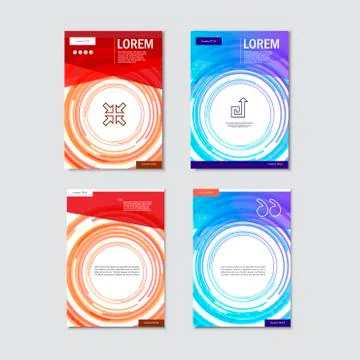Set brochures templates with circular design Stock Illustration