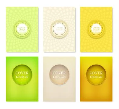 Set of brochures in vintage style. Vector design templates. Vintage frames an Stock Illustration