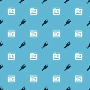 Set Broken bottle as weapon and System bug on seamless pattern. Vector Illustrazione stock