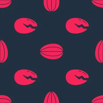 Set Broken egg and Easter egg on seamless pattern. Vector Stock Illustration