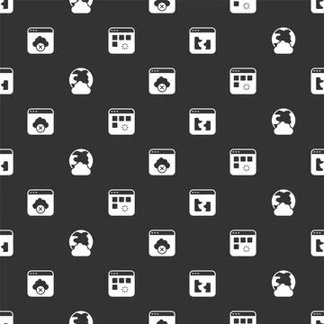 Set Broken file, Social network, Failed access cloud storage and Loading data Stockillustratie