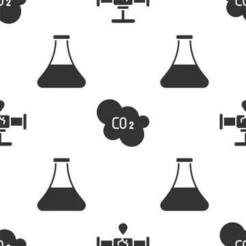 Set Broken pipe with leaking water, CO2 emissions in cloud and Oil petrol test Illustrazione stock