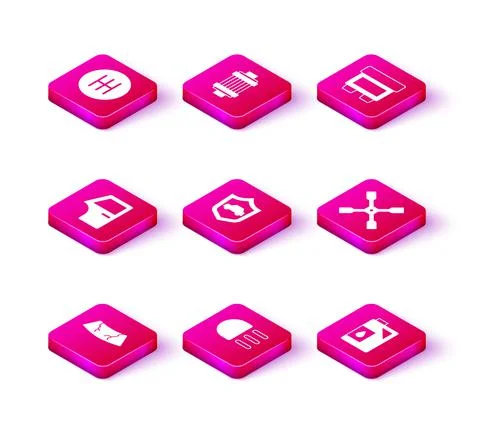 Set Broken windshield, High beam, Car door, with, Canister for motor oil, Wheel Ilustración de archivo