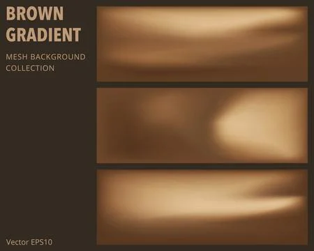 Set of brown and beige gradient. Coffee wave gradation abstract banner Stock Illustration