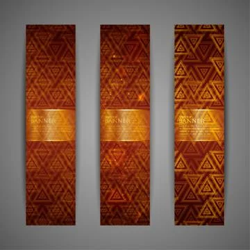 Set of brown banners Stock Illustration