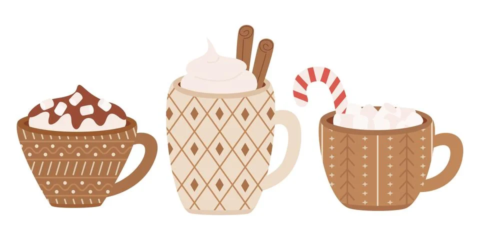 Set of brown cups Stock Illustration