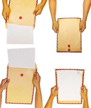 Set of brown envelope Foto stock