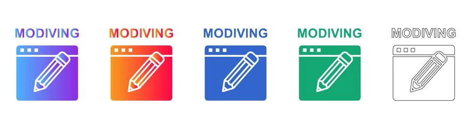 Set of Browser Editing Pencil Icons in Multiple Styles Stockillustratie