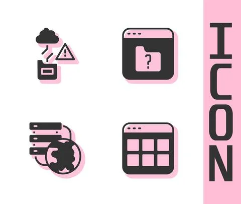 Set Browser files, Cloud technology data transfer, Network cloud connection and 스톡 일러스트