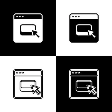 Set Browser files icon isolated on black and white background. Vector Ilustración de archivo