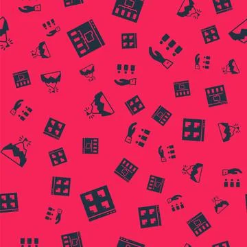 Set Browser files, , Mountains with flag and Boss employee on seamless pattern Stock Illustration