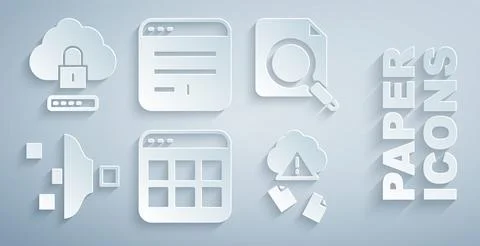 Set Browser files, Search concept with folder, Filter setting, Cloud hacking 스톡 일러스트