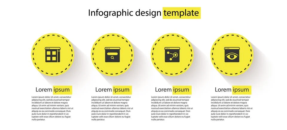 Set Browser files, Search engine, window and incognito. Business infographi.. 库存插图