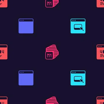 Set Browser files, window, Processor and Page with a 404 error on seamless 스톡 일러스트