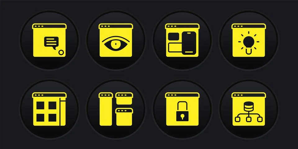 Set Browser files, window, Secure your site with HTTPS, SSL, Web developer Stockillustratie