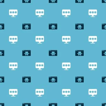 Set Browser incognito window and Password protection on seamless pattern. Vector Stock Illustration