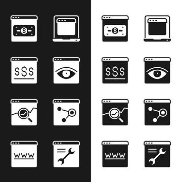 Set Browser incognito window, Online shopping on screen, Laptop with browser イラスト素材