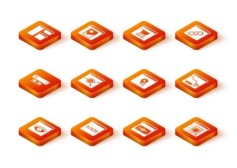 Set Browser incognito window, Search engine, Website with stocks market, Onli Stock Illustration