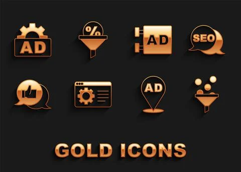 Set Browser setting, SEO optimization, Lead management, Advertising, Customer Stock Illustration