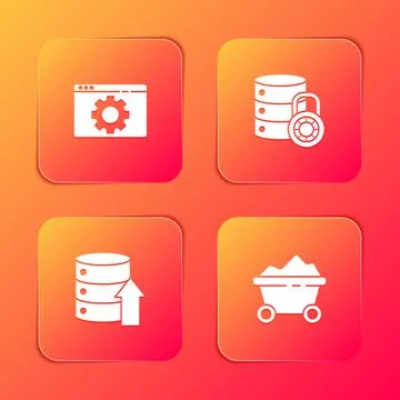 Set Browser setting, Server security with lock, Server, Data, Web Hosting and Stock Illustration