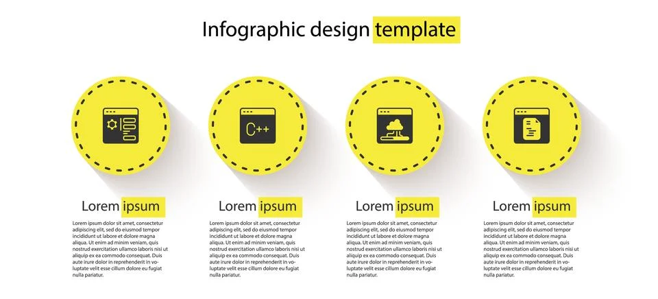 Set Browser setting, Software, Cloud technology data transfer and . Business Stock Illustration