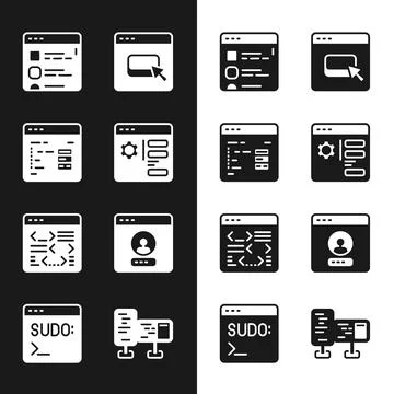 Set Browser setting, Software, files, Create account screen, Computer monitor Stock Illustration