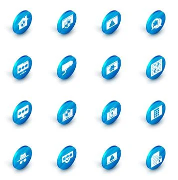 Set Browser with shield, exclamation mark, System bug, Folder password, Password Illustrazione stock