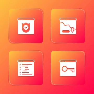 Set Browser with shield, Financial growth decrease, window and Secure your .. Stock-Illustration