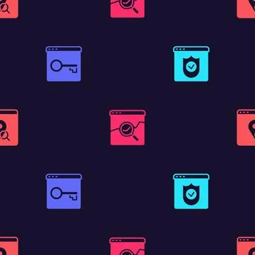 Set Browser with shield, Secure your site HTTPS, SSL, Website stocks market.. 스톡 일러스트