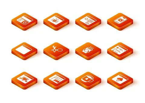 Set Browser with shield, Software, window, Debugging, Cup tea tea bag, Coffee Stock Illustration