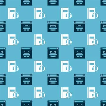 Set Browser window and Audio book on seamless pattern. Vector イラスト素材