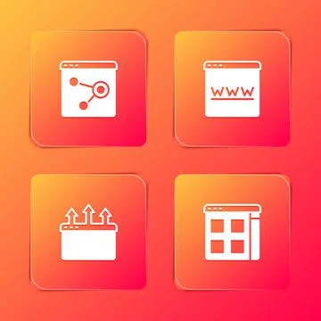 Set Browser window, and files icon. Vector Stock Illustration