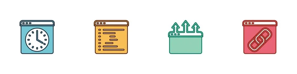Set Browser window,  and  icon. Vector イラスト素材