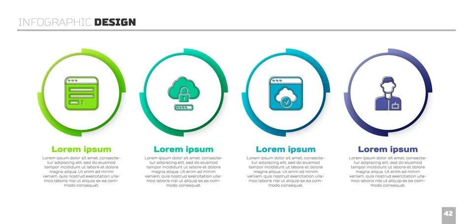 Set Browser window, Cloud computing lock, technology data transfer and Analyst 스톡 일러스트
