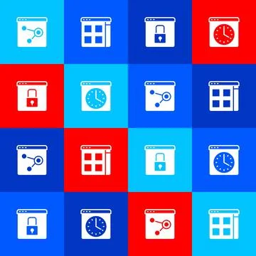 Set Browser window, files, Secure your site with HTTPS, SSL and icon. Vector Stockillustratie