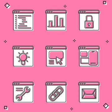 Set Browser window, Graph chart infographic, Secure your site with HTTPS, SSL Stock Illustration