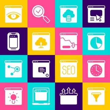 Set Browser window, Graph chart infographic, Cloud technology data transfer.. Illustrazione stock