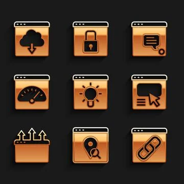 Set Browser window, Infographic of city map, UI or UX design, Digital speed Illustrazione stock
