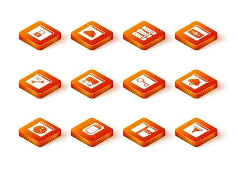 Set Browser window, Mobile phone, setting, UI or UX design, Secure your site 库存插图