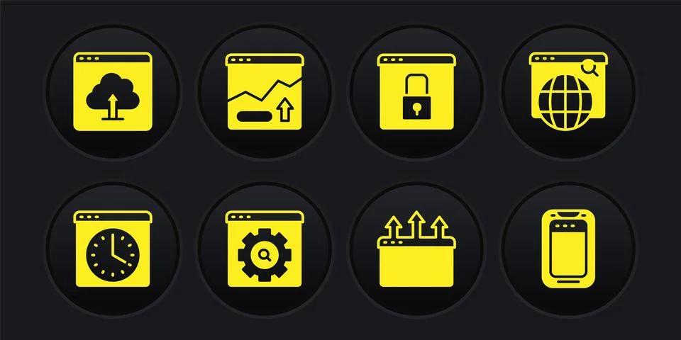 Set Browser window, Search engine, setting, Secure your site with HTTPS, SSL イラスト素材