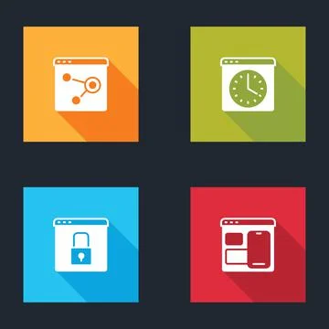 Set Browser window, Secure your site with HTTPS, SSL and Web developer Stock Illustration