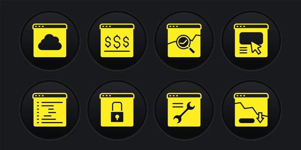 Set Browser window, Secure your site with HTTPS, SSL, setting, Website stocks Illustration