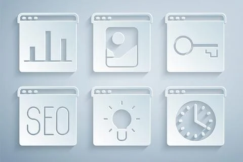 Set Browser window, Secure your site with HTTPS, SSL, SEO optimization, Pho.. 库存插图