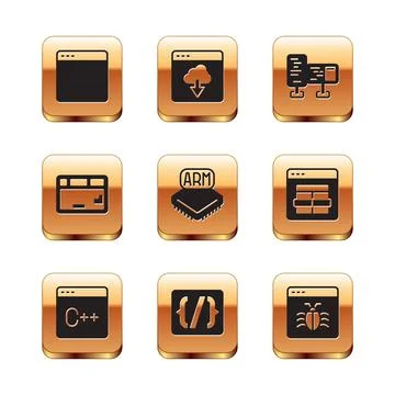 Set Browser window, Software, Programming language syntax, Processor, Keybo.. 库存插图