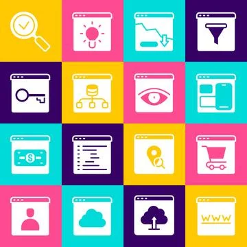 Set Browser window, Web developer programming code, Financial growth decrea.. Stock Illustration