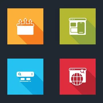 Set Browser window, Web developer programming code, Search engine and  icon.. イラスト素材