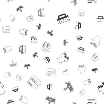 Set Brush for cleaning, Temperature wash, Drying clothes and Towel stack on Stockillustratie
