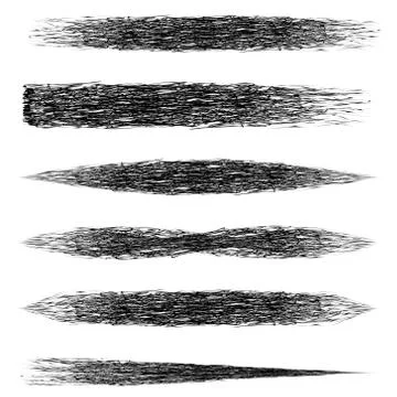 Set brush mascara, vector makeup brush strokes with mascara brush strokes Stock Illustration